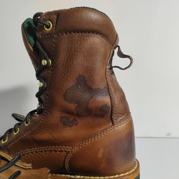 GEORGIA G3114 FARM AND RANCH BROWN LEATHER WORK LADIES 8.5 BOOTS - Picture 5 of 15